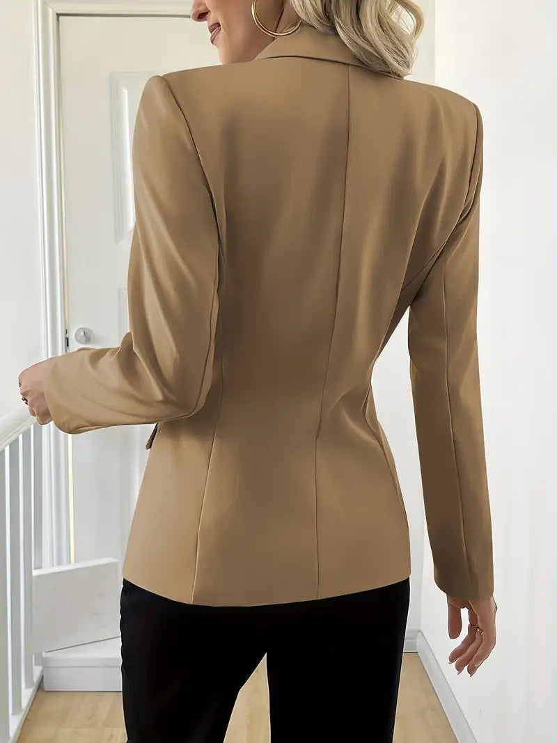 Lichtgewicht dames zomerblazer – geweven model met knoopsluiting en lange mouwen