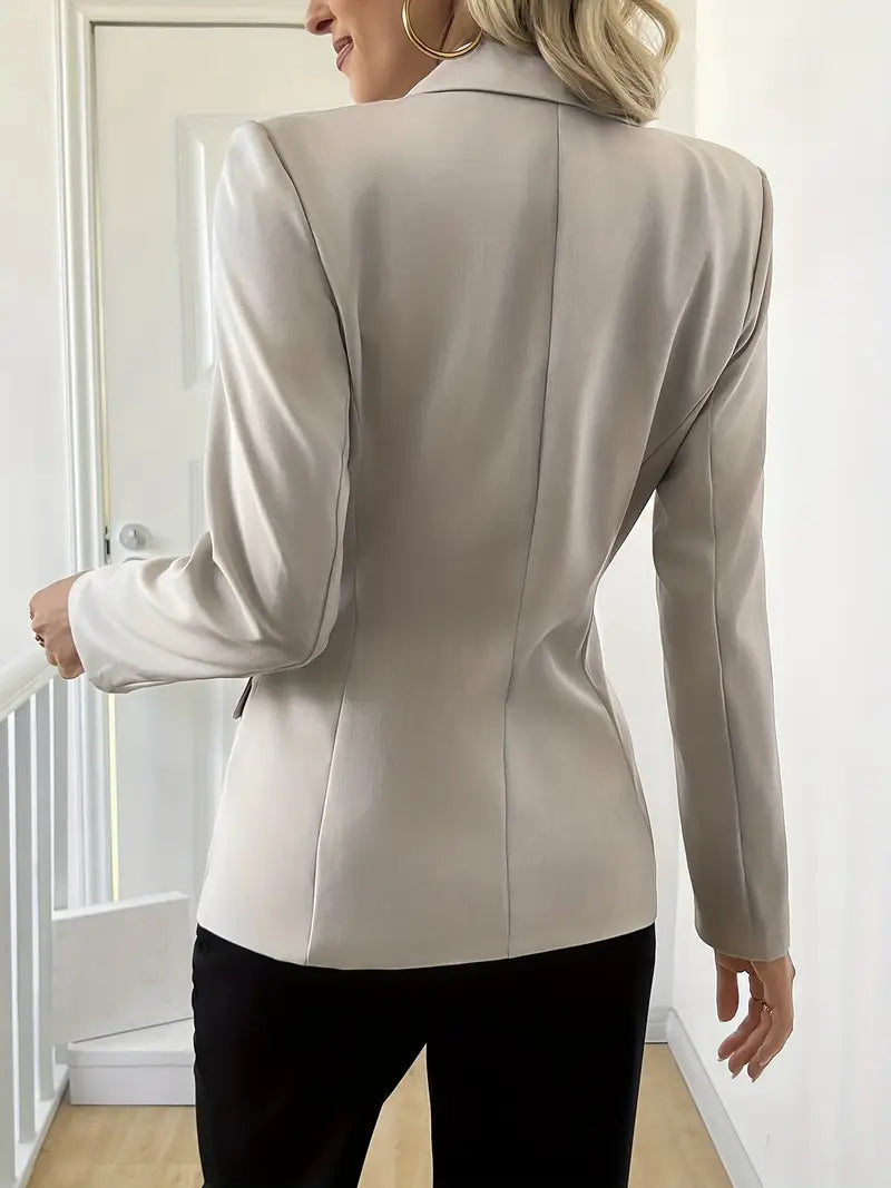 Lichtgewicht dames zomerblazer – geweven model met knoopsluiting en lange mouwen